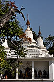 Myanmar - Mandalay, Kuthodaw Pagoda. 729 white pitaka pagodas contain the Tipitaka, the sacred texts of Theravada Buddhism. 